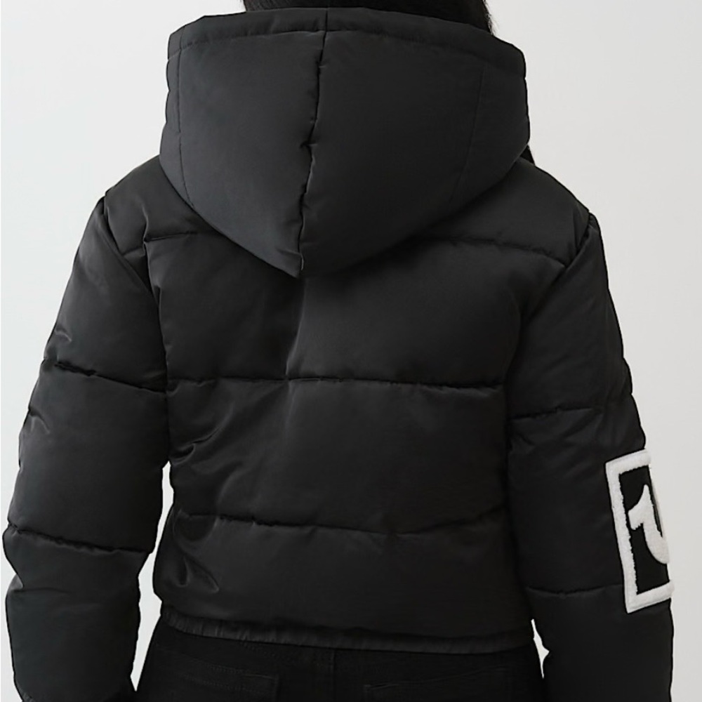 True Religion Black Puffer Jacket with Hood